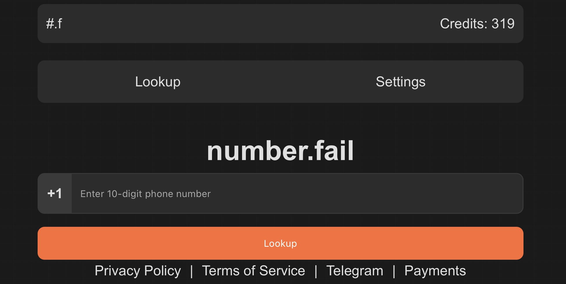 A picture of the homepage of number.fail